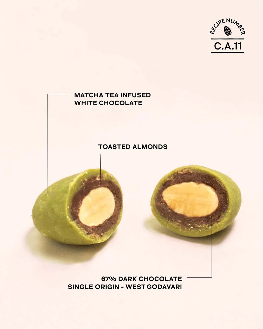 Dark Chocolate & Matcha Almond Chocolate  Dragees - 67% Dark & White - Image 4