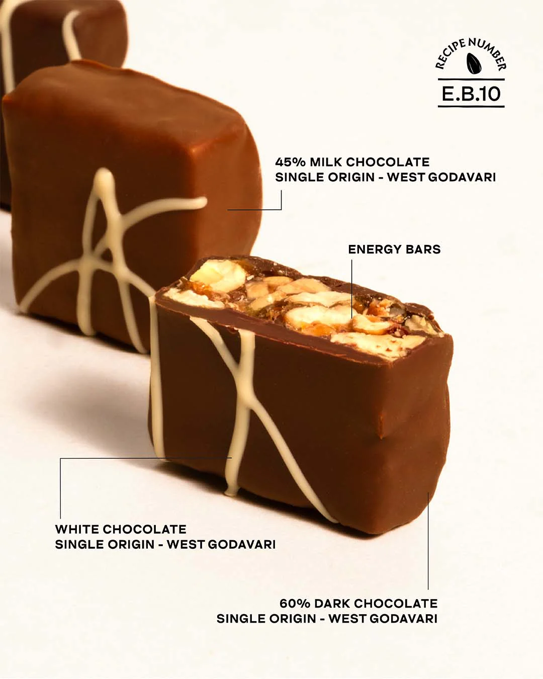 Enrobed Chocolate Energy Bars - 45% Milk & 60% Dark & White - Image 3